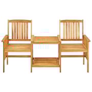 vidaXL Garden Chairs with Tea Table and Cushions Solid Acacia Wood vidaXL Garden Chairs with Tea Table and Cushions Solid Acacia Wood