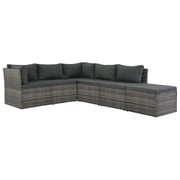 Vidaxl 4 Piece Garden Lounge Set With Cushions Poly Rattan Grey Vidaxl 4 Piece Garden Lounge Set With Cushions Poly Rattan Grey