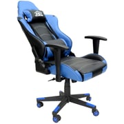 Karnak Computer Gaming Chair With Fully Reclining Foot Rest And Soft Leather (blue & Black)