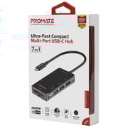 Promate Primhub-Lite 7 in 1 Type-C USB Hub Black Promate Primhub-Lite 7 in 1 Type-C USB Hub Black