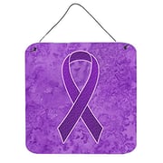 Caroline's Treasures An1207Ds66 Purple Ribbon For Pancreatic And Leiomyosarcoma Cancer Awareness Wall Or Door Hanging Prints, 6X6, Multicolor