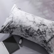 Luna Home Single Size 4 Pieces Bedding Set Without Filler, Marble Design Grey Color