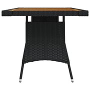 Vidaxl Garden Table Black 130x70x72 Cm Poly Rattan & Solid Acacia Wood Vidaxl Garden Table Black 130x70x72 Cm Poly Rattan & Solid Acacia Wood