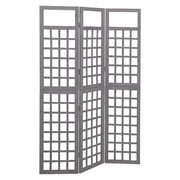Vidaxl 3-panel Room Divider/trellis Solid Fir Wood Grey 121x180 Cm Vidaxl 3-panel Room Divider/trellis Solid Fir Wood Grey 121x180 Cm