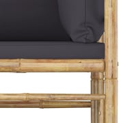 Vidaxl 2 Piece Garden Lounge Set With Dark Grey Cushions Bamboo Vidaxl 2 Piece Garden Lounge Set With Dark Grey Cushions Bamboo