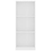 vidaXL 3-Tier Book Cabinet White 40x24x108 cm Engineered Wood vidaXL 3-Tier Book Cabinet White 40x24x108 cm Engineered Wood