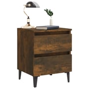 Vidaxl Bed Cabinets With Metal Legs 2 Pcs Smoked Oak 40x35x50 Cm Vidaxl Bed Cabinets With Metal Legs 2 Pcs Smoked Oak 40x35x50 Cm