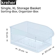 Kreher Xl Refrigerator-box, Storage Basket, Make-up Organizer, Kitchen-basket, Transparent, 27.5 X 21 X 15 Cm Kreher Xl Refrigerator-box, Storage Basket, Make-up Organizer, Kitchen-basket, Transparent, 27.5 X 21 X 15 Cm