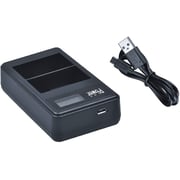 Dmk Power En-el3e Lcd Dual Slot Usb Battery Charger Compatible With Nikon Enel3e En-el3 En-el3a D100 D200 D300 D300s D50 D70 D70s D80 D90 D700