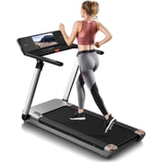Sky Land Mini-pro Folding Treadmill With 4.0hp Motor Peak Super Shock-absorbing Capability Built-in Bluetooth Speaker Large Tft Display With Wifi Connect App Zwift-em-1286 Gray