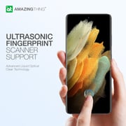 Amazing Thing Supreme Glass Fully covered with Loca Glue Technology designed for Samsung S21 tempered Glass Screen Protector with [UV Light]