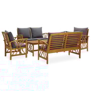 vidaXL 5 Piece Garden Lounge Set with Cushions Solid Acacia Wood vidaXL 5 Piece Garden Lounge Set with Cushions Solid Acacia Wood