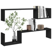 Vidaxl Wall Shelf 2 Pcs Black 100x15x20 Cm Engineered Wood Vidaxl Wall Shelf 2 Pcs Black 100x15x20 Cm Engineered Wood