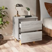 Vidaxl Bed Cabinets With Solid Wood Legs 2 Pcs Grey Sonoma 40x35x50 Cm Vidaxl Bed Cabinets With Solid Wood Legs 2 Pcs Grey Sonoma 40x35x50 Cm