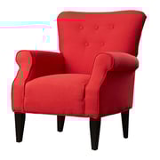Button Back Armchair Red Button Back Armchair Red