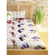 Story@Home Flat Double Bedsheet, White, 225cm X 270cm,FE1116