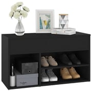 Vidaxl Shoe Bench Black 80x30x45 Cm Engineered Wood Vidaxl Shoe Bench Black 80x30x45 Cm Engineered Wood