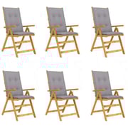 vidaXL Folding Garden Chairs 6 pcs with Cushions Solid Acacia Wood vidaXL Folding Garden Chairs 6 pcs with Cushions Solid Acacia Wood