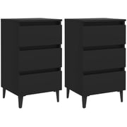 Vidaxl Bed Cabinet With Metal Legs 2 Pcs Black 40x35x69 Cm Vidaxl Bed Cabinet With Metal Legs 2 Pcs Black 40x35x69 Cm