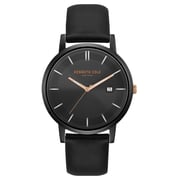 Kenneth Cole Classic Watch For Men with Black Genuine Leather Strap