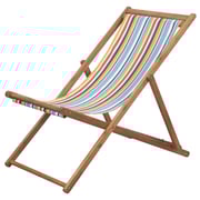 vidaXL Folding Beach Chair Fabric and Wooden Frame Multicolour vidaXL Folding Beach Chair Fabric and Wooden Frame Multicolour