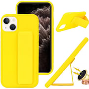 MARGOUN For iPhone Case Cover Finger Grip holder Phone Car Magnetic Multi-function Shockproof Protective Case Two-in-one Phone holder Case (Yellow, iPhone 13)