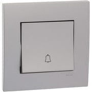 Schneider Electric Kb31bpb Vivace White - Retractive Door Bell Switch - With Bell Symbol - 1 Gang 2 Way - 10a Aluminium Silver Schneider Electric Kb31bpb Vivace White - Retractive Door Bell Switch - With Bell Symbol - 1 Gang 2 Way - 10a Aluminium Silver