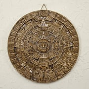 Novica Light Brown Archaeological Theme Ceramic Advent Calendar Plaque, Honey Aztec Sun Stone' Novica Light Brown Archaeological Theme Ceramic Advent Calendar Plaque, Honey Aztec Sun Stone'