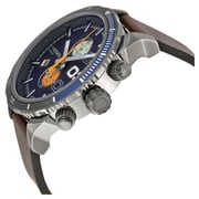 Diesel DZ4350 Double Down 2.0 Chrono Blue Dial Brown Leather Strap Men's Watch