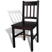 vidaXL Dining Chairs 4 pcs Dark Brown Pinewood vidaXL Dining Chairs 4 pcs Dark Brown Pinewood