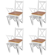 vidaXL Dining Chairs 4 pcs White Pinewood vidaXL Dining Chairs 4 pcs White Pinewood