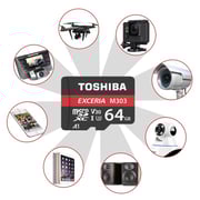 Toshiba 64GB EXCERIA M303 microSD UHS-I U3 Class10 V30 A1 micro SD Card 98MB/s Toshiba 64GB EXCERIA M303 microSD UHS-I U3 Class10 V30 A1 micro SD Card 98MB/s