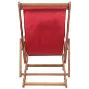 vidaXL Folding Beach Chair Fabric and Wooden Frame Red vidaXL Folding Beach Chair Fabric and Wooden Frame Red