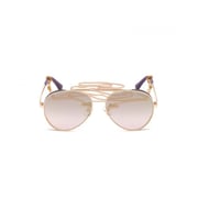 Guess GU7607-28X-58 Women's Sunglass Shiny Rose Gold/Blu Mirror