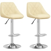 Vidaxl Bar Stools 2 Pcs Cream Faux Leather Vidaxl Bar Stools 2 Pcs Cream Faux Leather