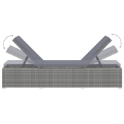 Vidaxl Sun Lounger With Cushion Poly Rattan Grey Vidaxl Sun Lounger With Cushion Poly Rattan Grey