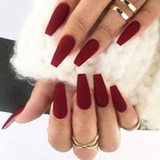 Asooll 24Pcs Matte Ballerina Long Coffin False Nails Red Pure Color Full Cover Acrylic Fake Punk Party Prom Clip Art Tips On Nail For Women And Girls Asooll 24Pcs Matte Ballerina Long Coffin False Nails Red Pure Color Full Cover Acrylic Fake Punk Party Prom Clip Art Tips On Nail For Women And Girls