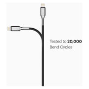 Cygnett Armoured Lightning to USBC Cable Black 10cm Cygnett Armoured Lightning to USBC Cable Black 10cm