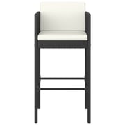 Vidaxl Bar Stools 2 Pcs With Cushions Black Poly Rattan Vidaxl Bar Stools 2 Pcs With Cushions Black Poly Rattan