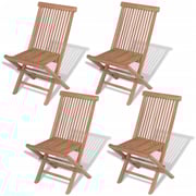 vidaXL Folding Garden Chairs 4 pcs Solid Teak Wood vidaXL Folding Garden Chairs 4 pcs Solid Teak Wood