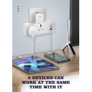 Ldnio Double Plug Adaptor With Touch Control Nightlight, 2 Way Plugs Extension Multi Sockets Wall Charger Adapter With 1 Usb-c & 2 Usb Slots Pd & Qc3.0, Power Socket For Home,office- Ldnio Double Plug Adaptor With Touch Control Nightlight, 2 Way Plugs Extension Multi Sockets Wall Charger Adapter With 1 Usb-c & 2 Usb Slots Pd & Qc3.0, Power Socket For Home,office-