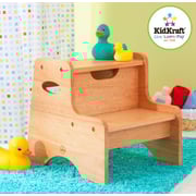 Kidkraft Wooden Two-Step Children's Stool With Handles - Natural Kidkraft Wooden Two-Step Children's Stool With Handles - Natural