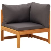 vidaXL Corner Sofa with Dark Grey Cushions Solid Acacia Wood vidaXL Corner Sofa with Dark Grey Cushions Solid Acacia Wood