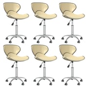 vidaXL Swivel Dining Chairs 6 pcs Cream Faux Leather vidaXL Swivel Dining Chairs 6 pcs Cream Faux Leather
