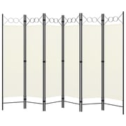 Vidaxl 6-panel Room Divider Cream White 240x180 Cm Vidaxl 6-panel Room Divider Cream White 240x180 Cm
