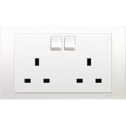 Schneider Electric Kb25 Vivace White - Double Switched Socket - 13 A - 230 V - 1 Gang -white Schneider Electric Kb25 Vivace White - Double Switched Socket - 13 A - 230 V - 1 Gang -white