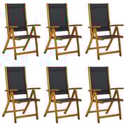 vidaXL Folding Garden Chairs 6 pcs Solid Wood Acacia and Textilene vidaXL Folding Garden Chairs 6 pcs Solid Wood Acacia and Textilene
