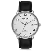 Omax Dome Series Black Leather Analog Watch For Men DCD001P32I