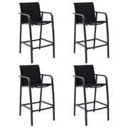 vidaXL Garden Bar Chairs 4 pcs Black Textilene vidaXL Garden Bar Chairs 4 pcs Black Textilene