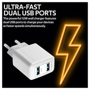 Promate Dual USB Port Wall Charger White